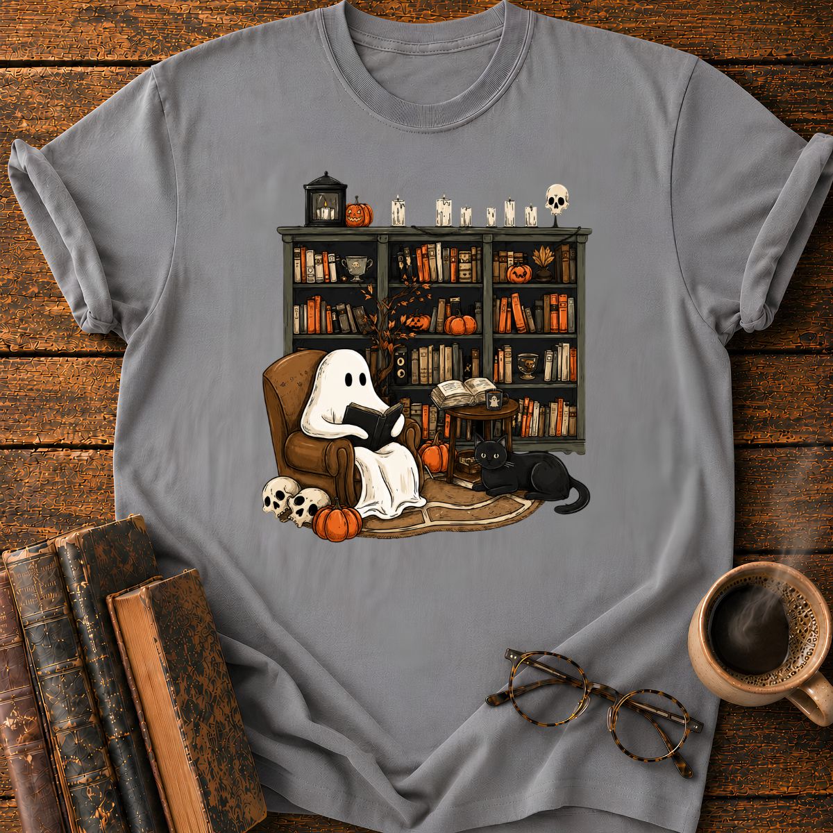 Ghost Reading A Book T-Shirt
