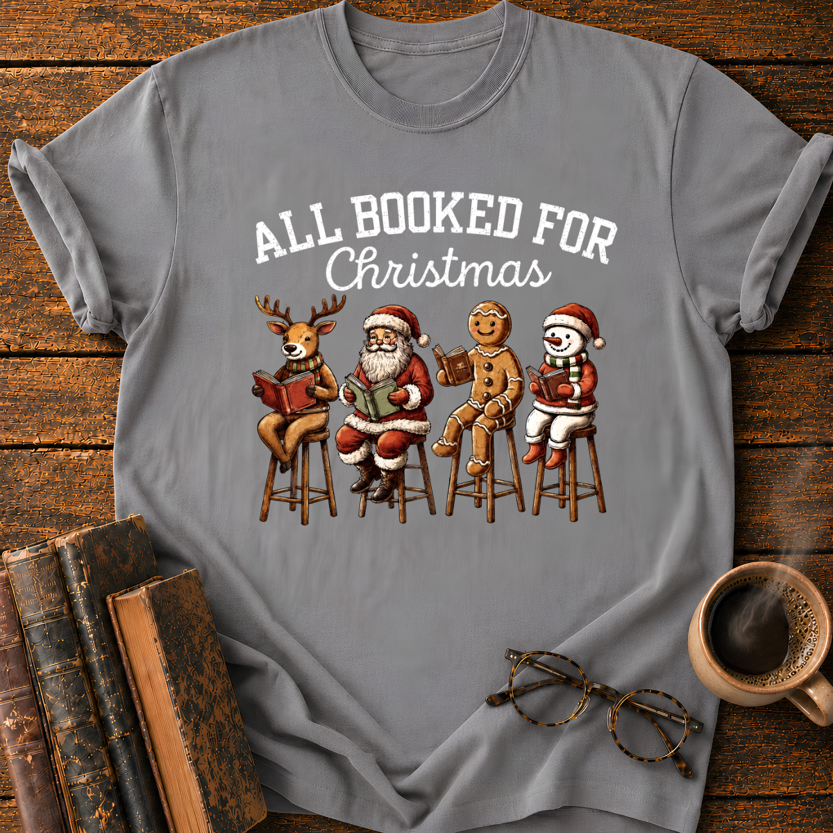 All Booked For Christmas T-Shirt