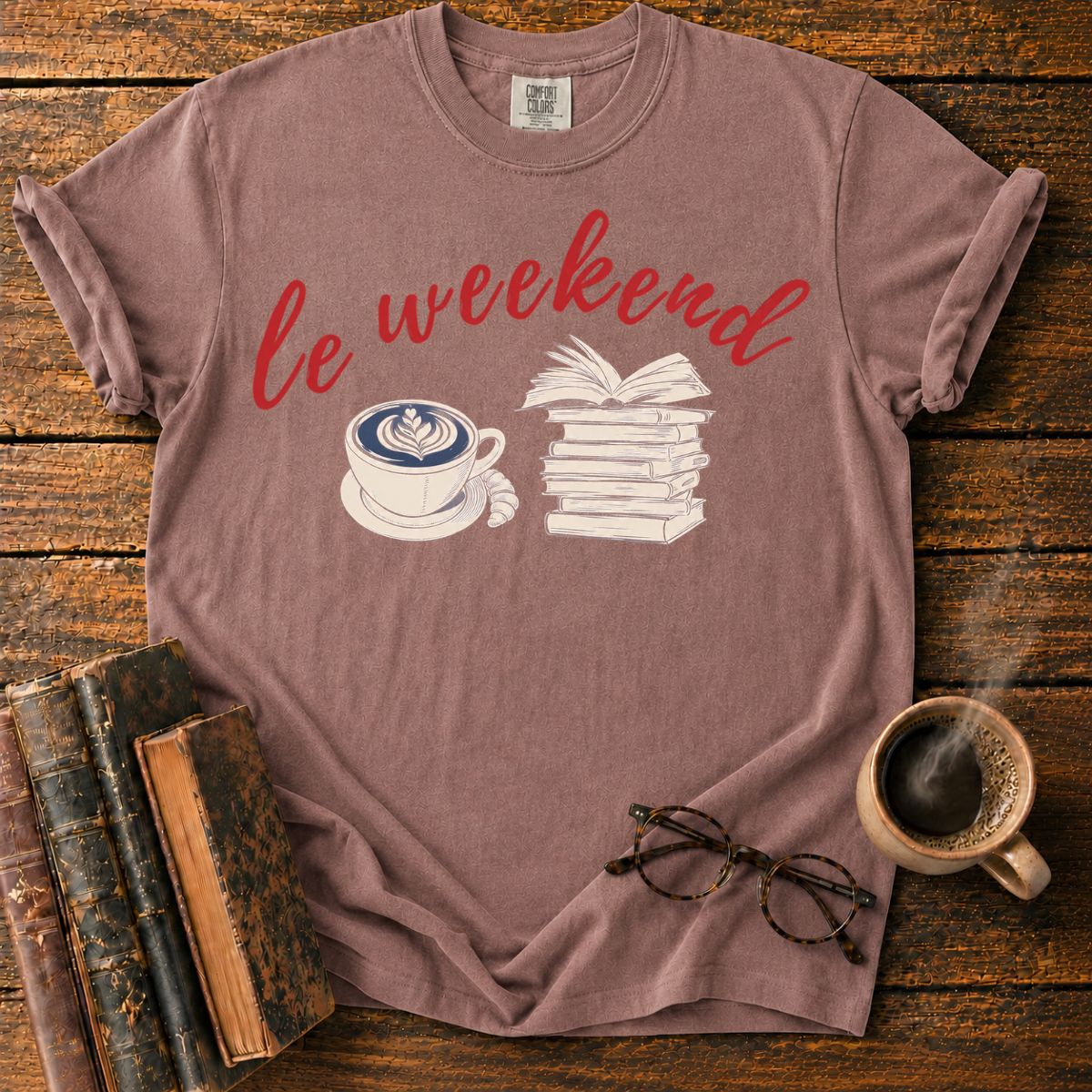 Le Weekend Coffee and Books T-Shirt