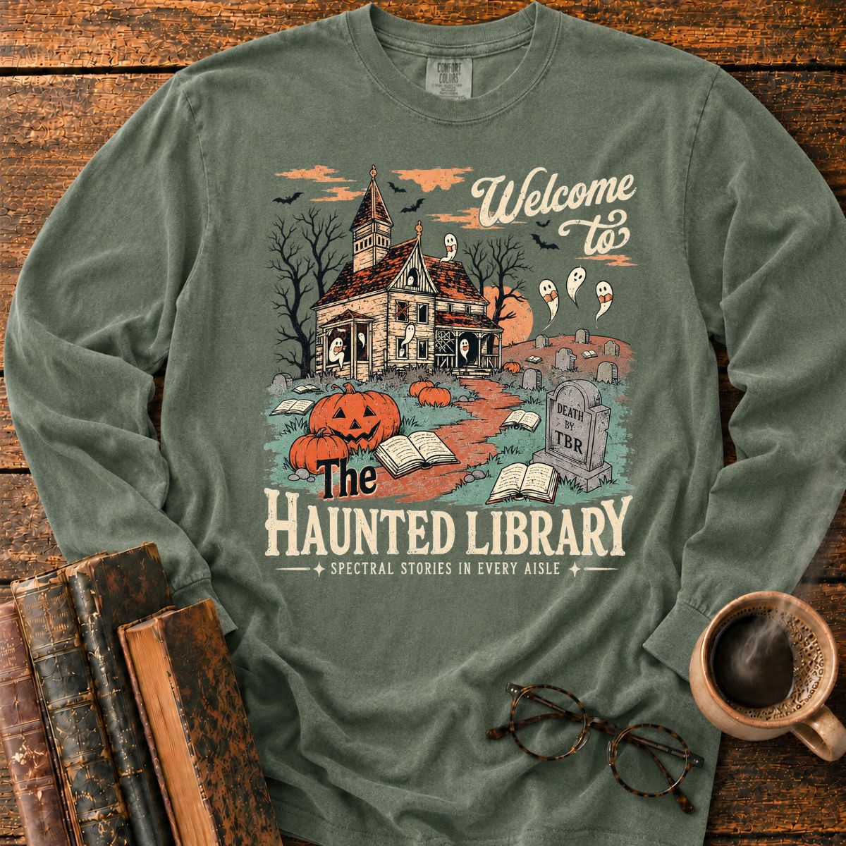Welcome To The Haunted Library LS T-Shirt