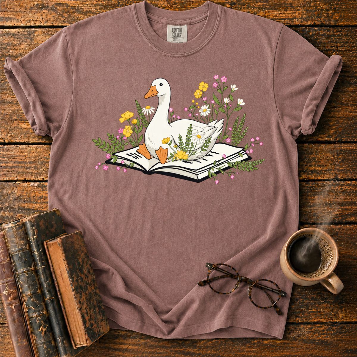 Whimsical Goose in Bloom T-Shirt