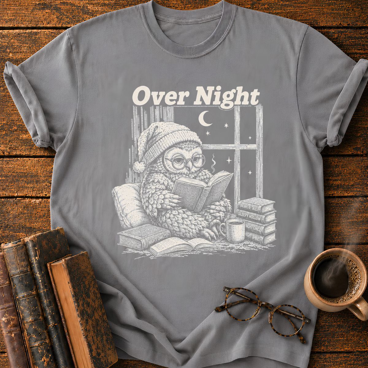 Cozy Night Owl Reading A Book T-Shirt