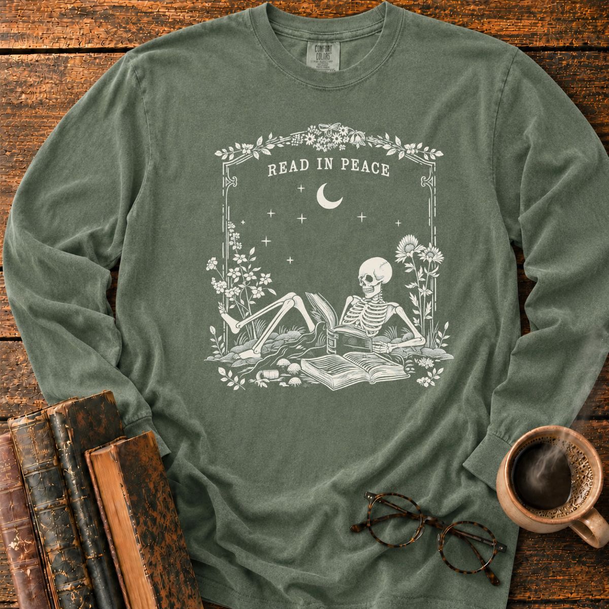 Read In Peace Skeleton LS T-Shirt