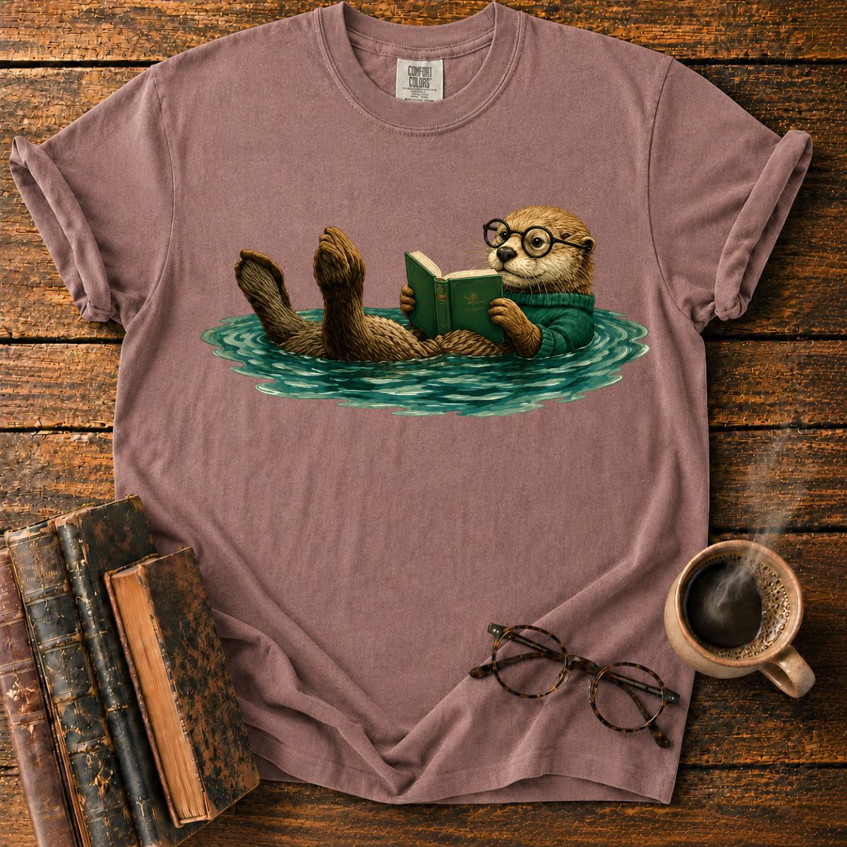 Otter Reading in Water T-Shirt