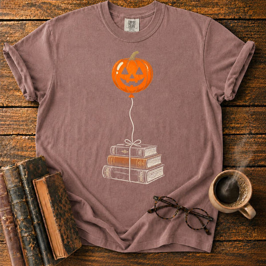 Balloon Over Vintage Books T-Shirt