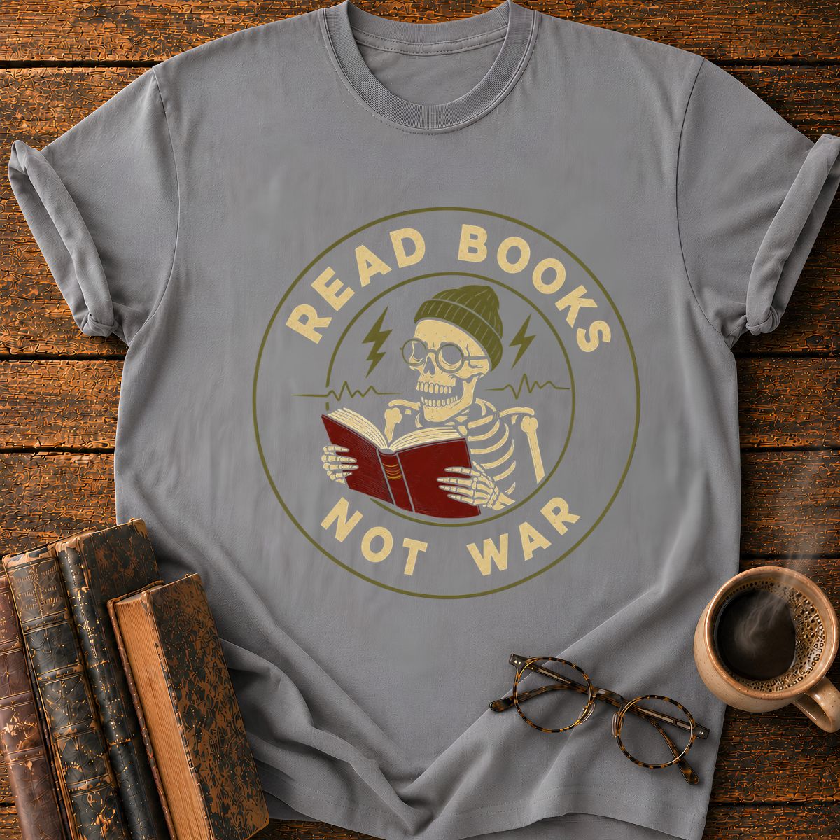 Read Books Not War Badge T-Shirt