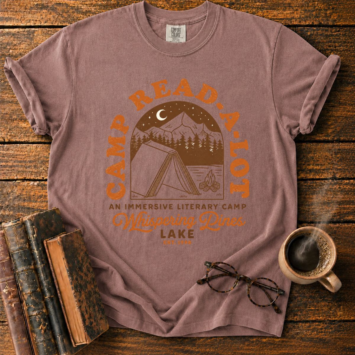 Camp Read-A-Lot Bookish Camping T-Shirt