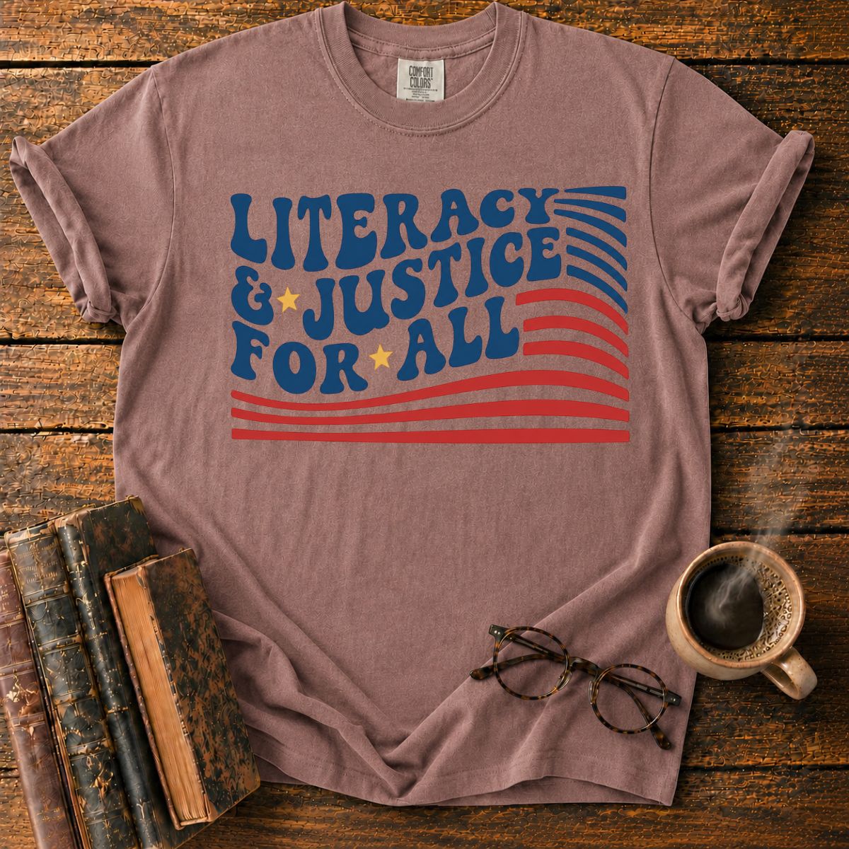 Literacy and Justice Retro T-Shirt
