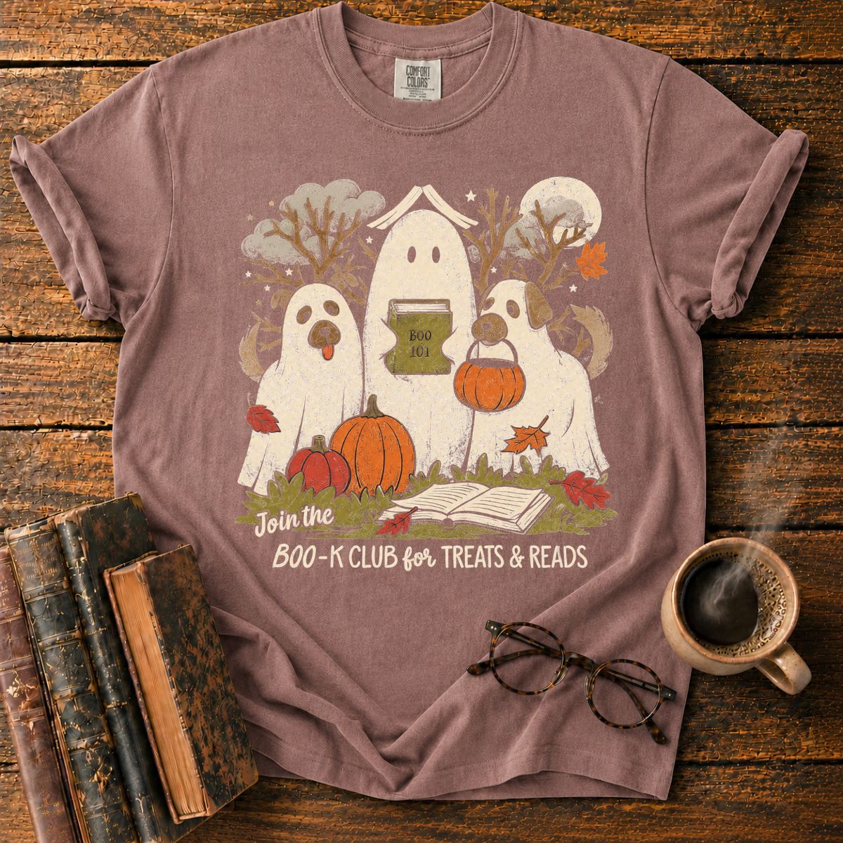 Boo-k Club Ghost Dogs Halloween T-Shirt