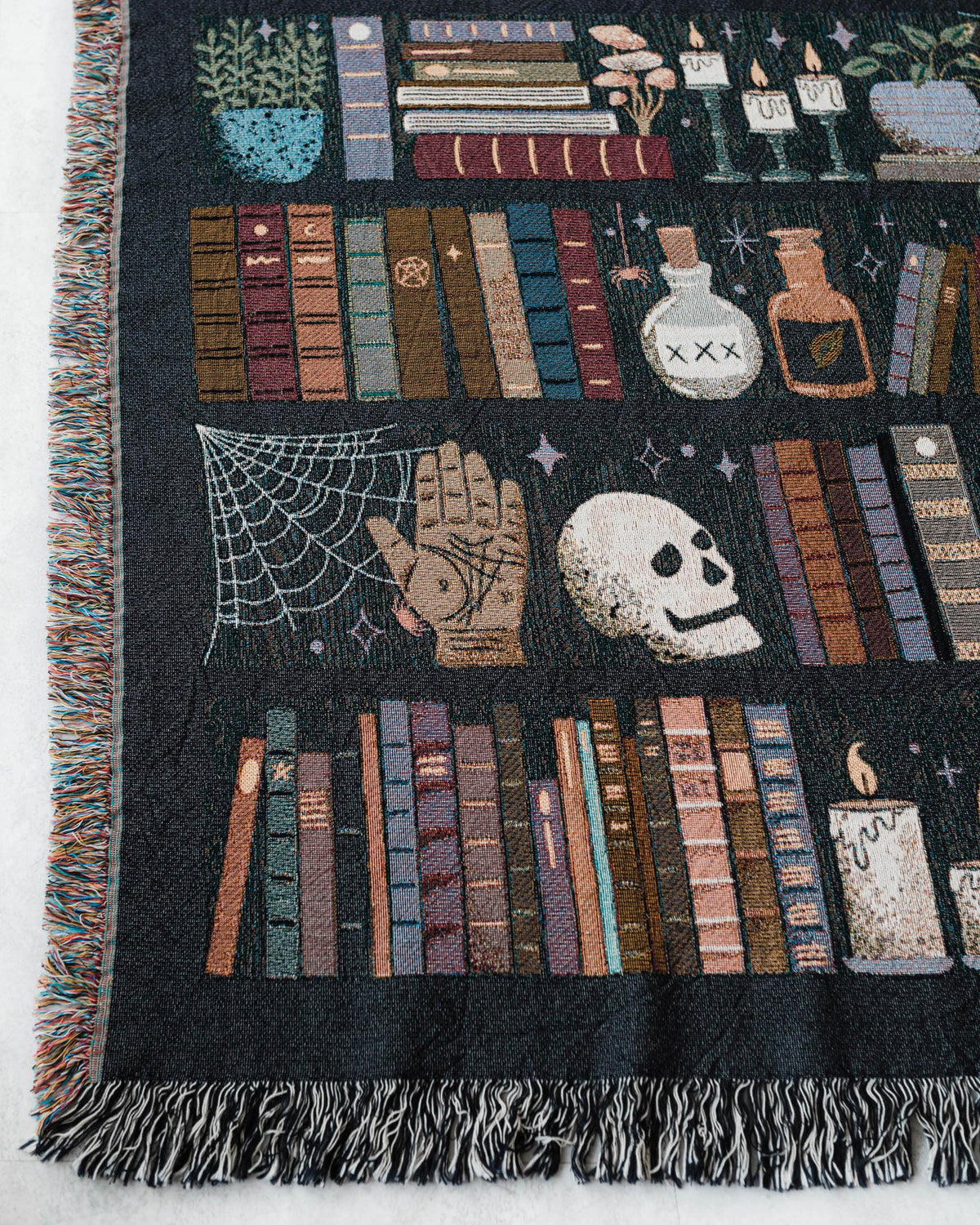 Witchy Bookshelf Woven Blanket