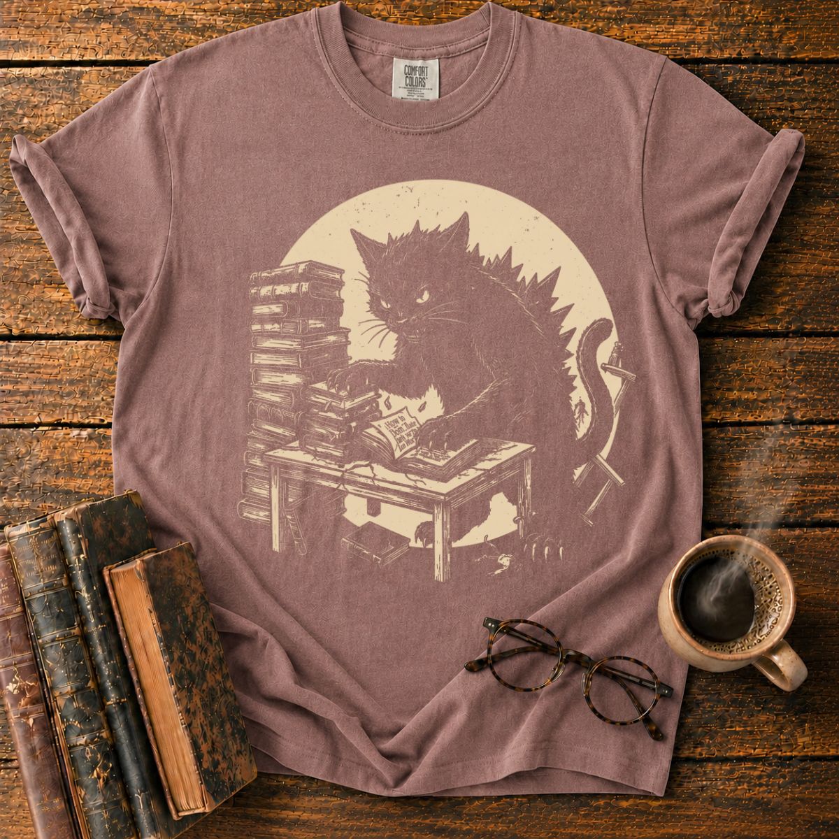 Kaiju Cat’s Evil Reading Room T-Shirt