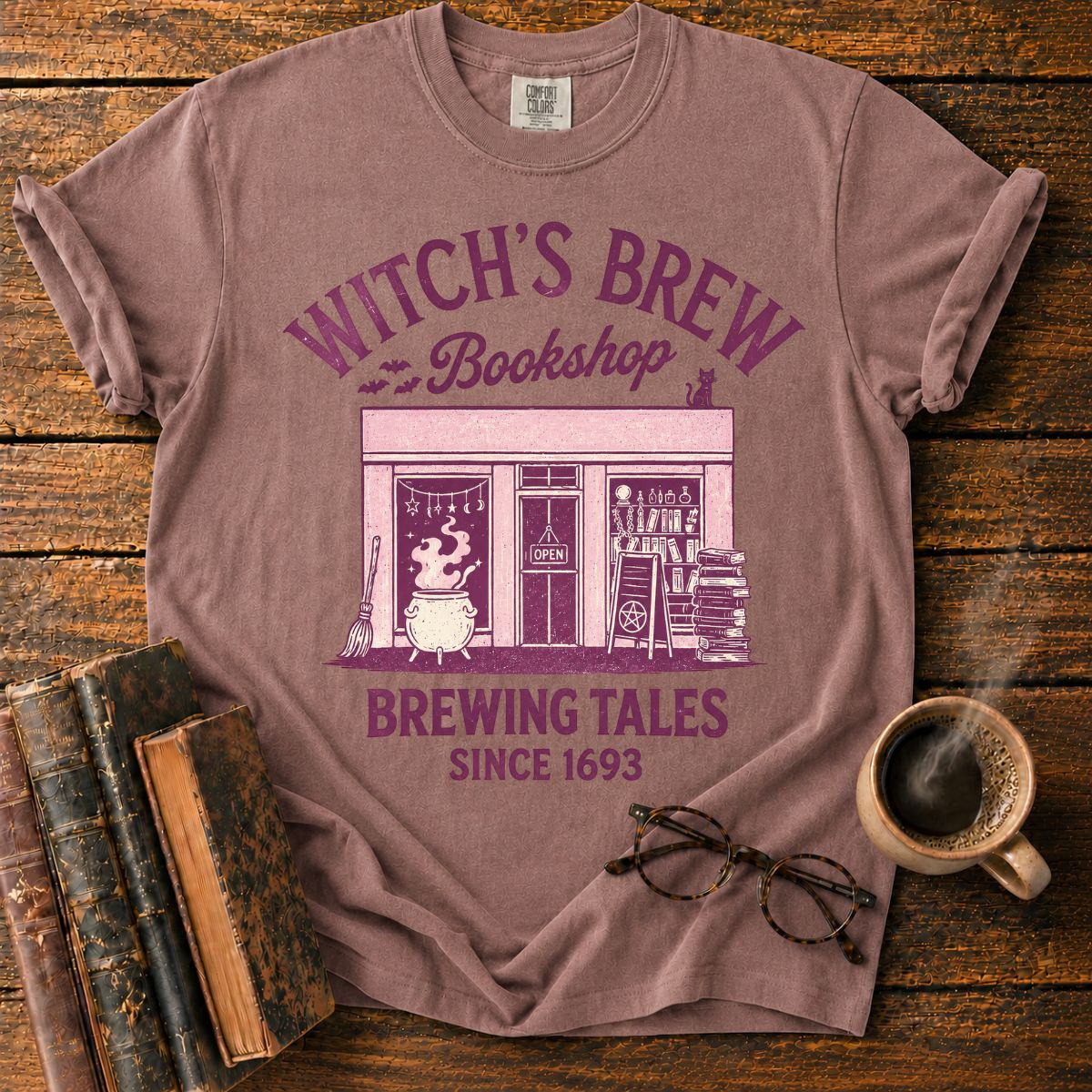 Witch's Brew Bookshop Halloween T-Shirt