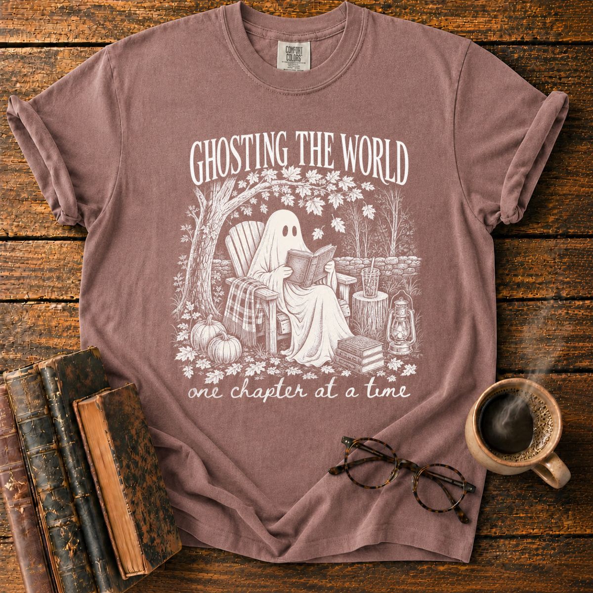 Ghost Reading in Autumn T-Shirt