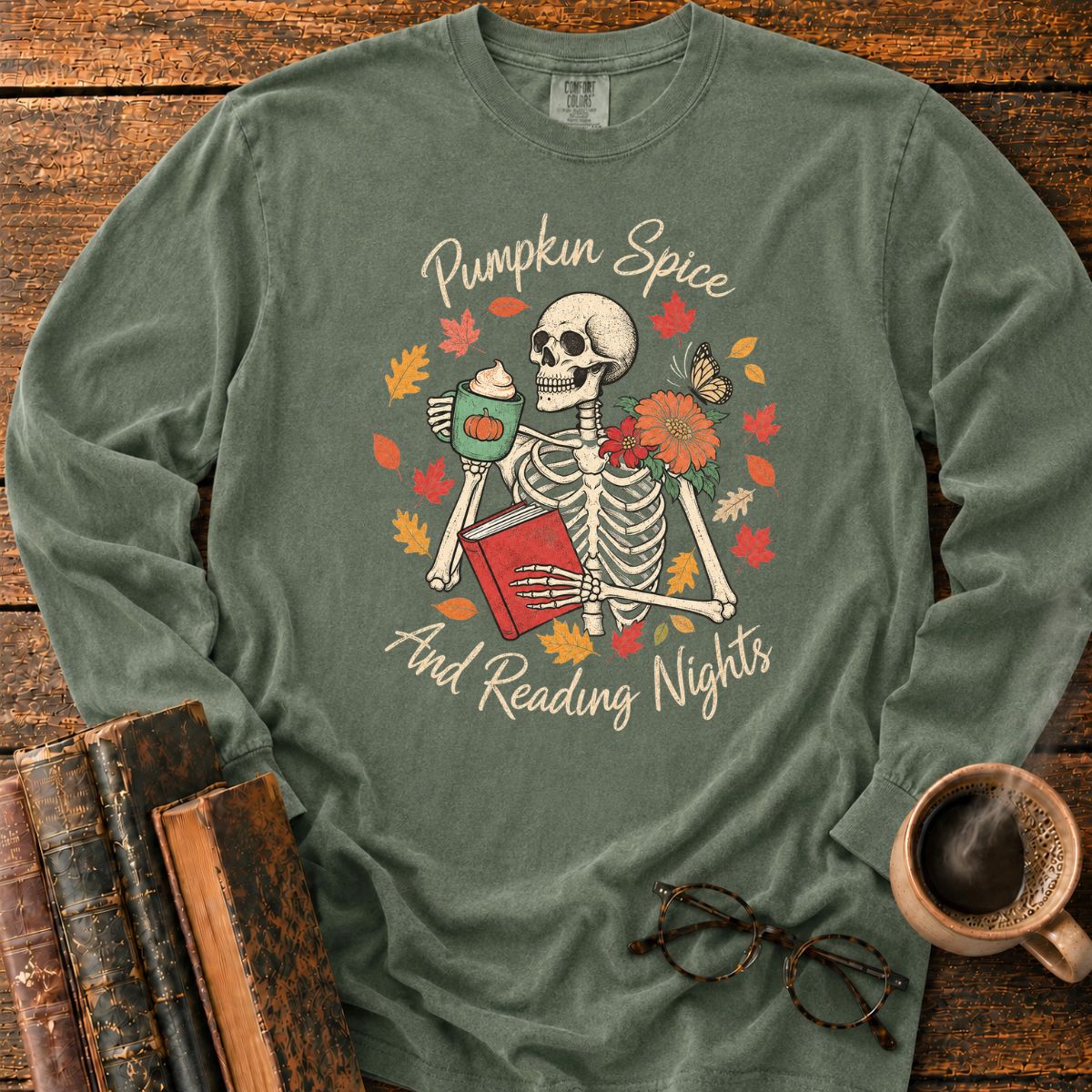 Pumpkin Spice And Reading Nights LS T-Shirt