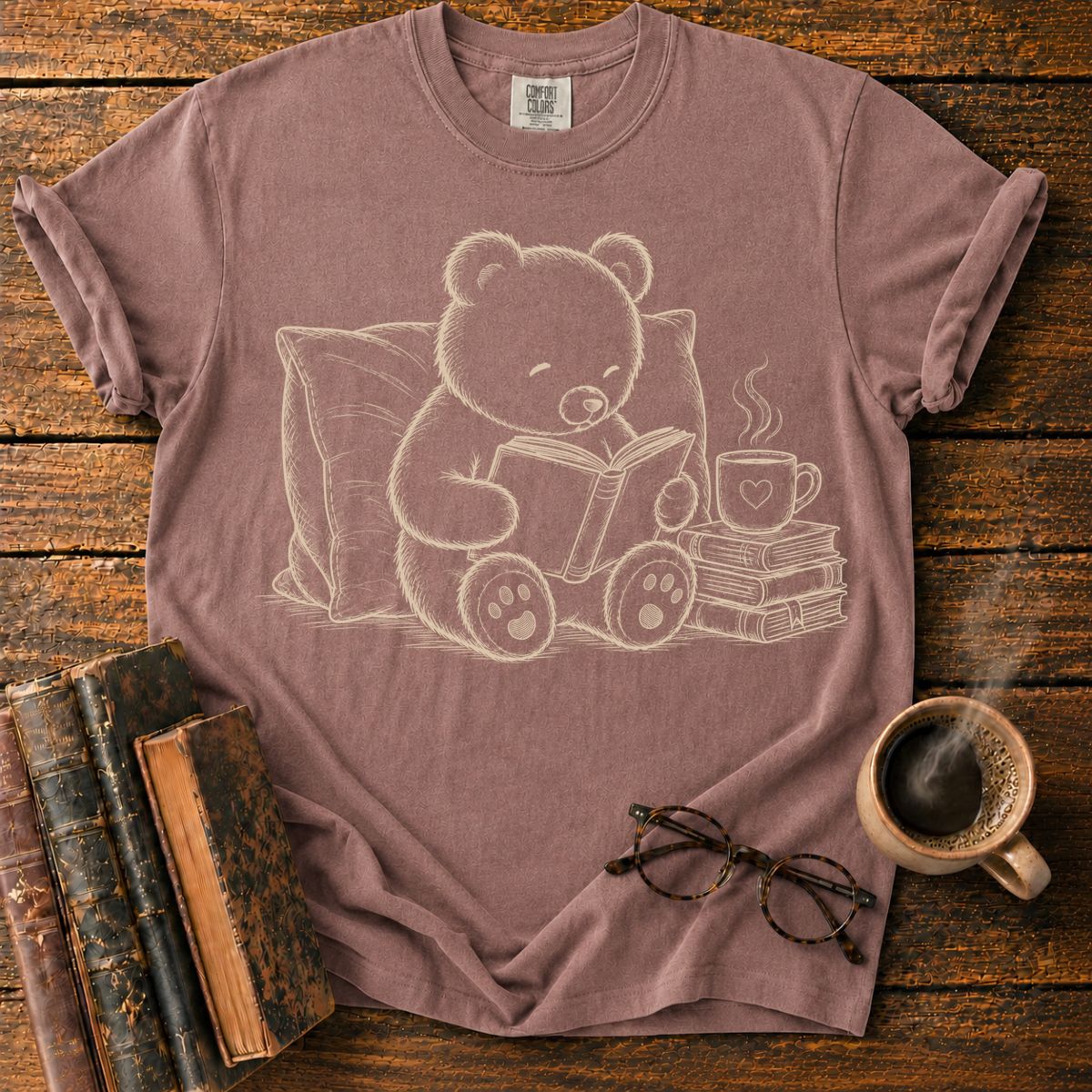 Teddy Bear Reading Book T-Shirt