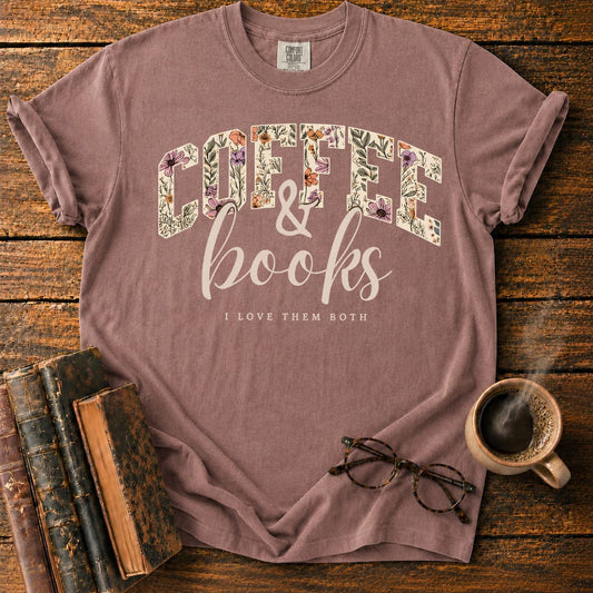 Coffee & Books Floral T-Shirt