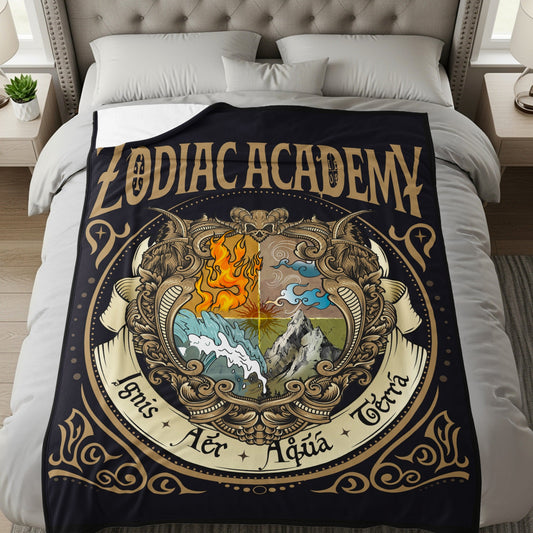 Zodiac Academy Elements Crest Velveteen Plush Blanket
