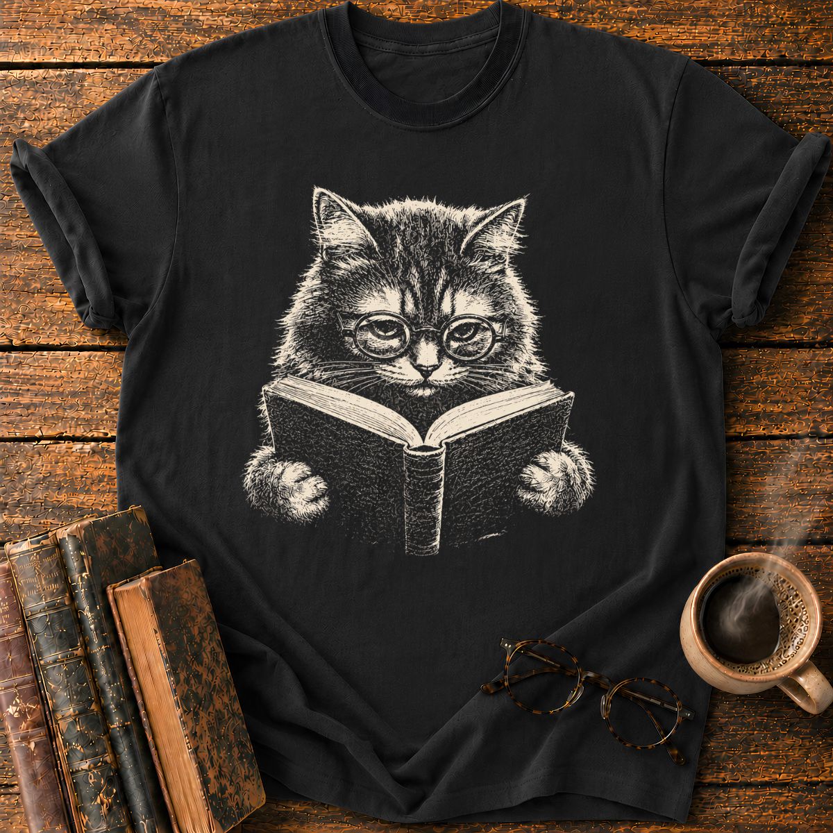 Bookish Cat T-Shirt