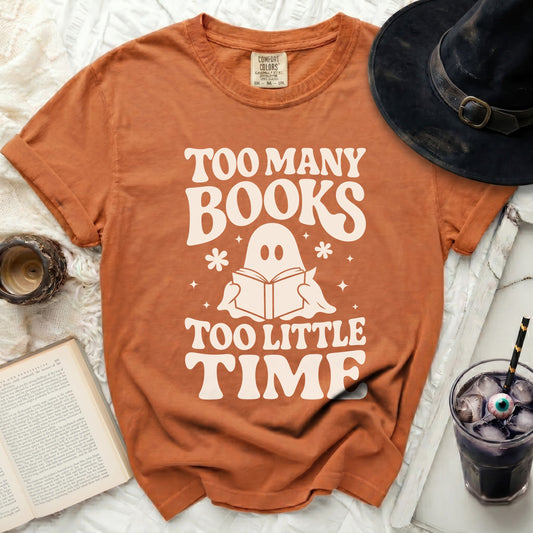 Too Many Books, Little Time Ghost Tee