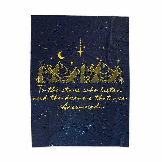 To The Stars Who Listen Velveteen Plush Blanket