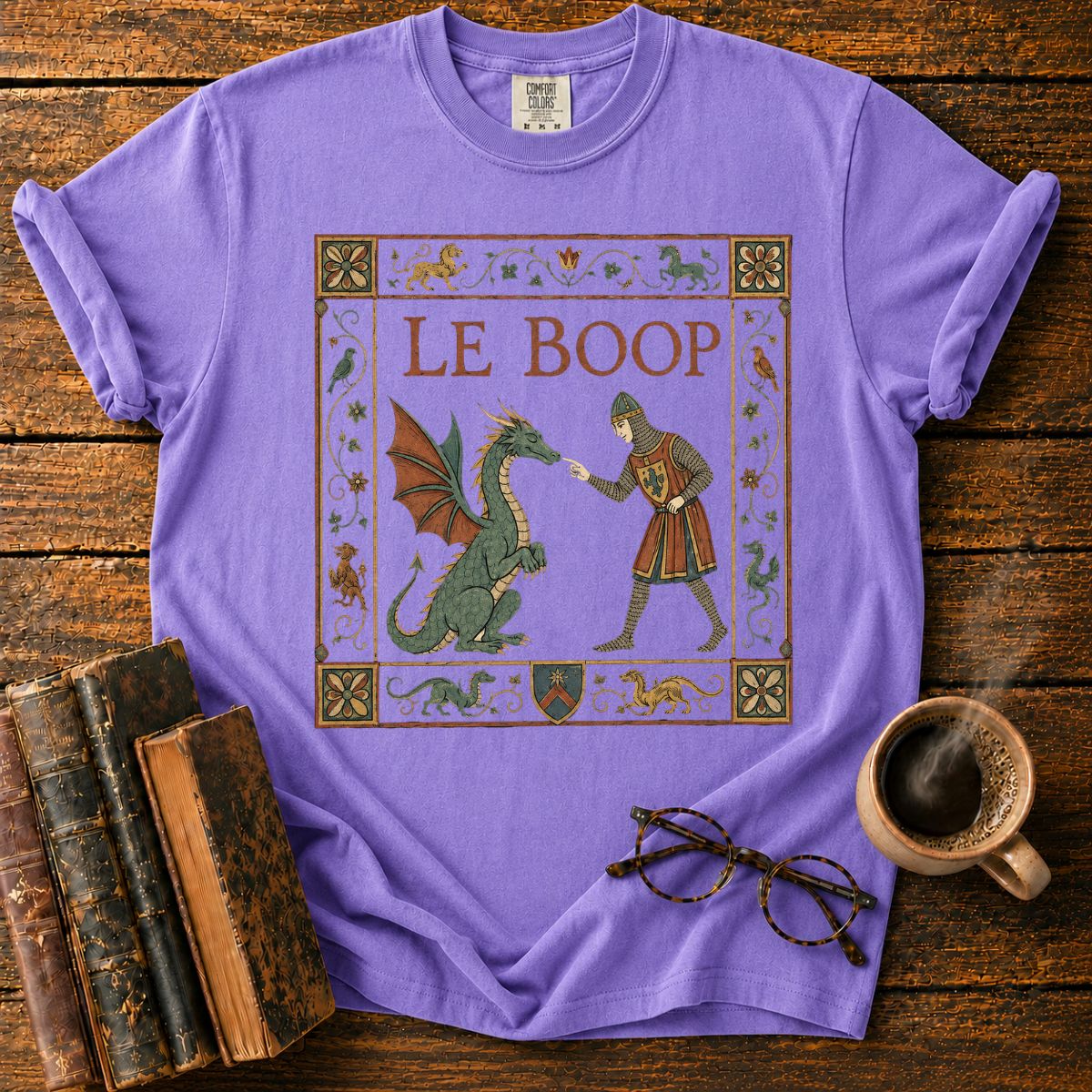 Medieval Dragon Boop Tapestry T-Shirt
