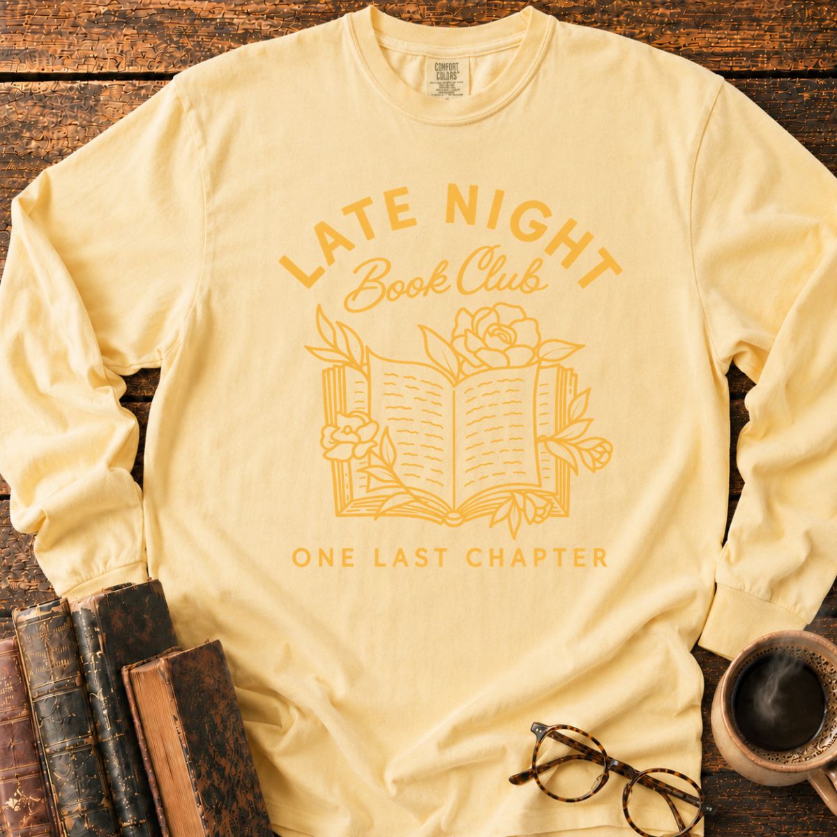 Late Night Book Club Floral LS T-Shirt