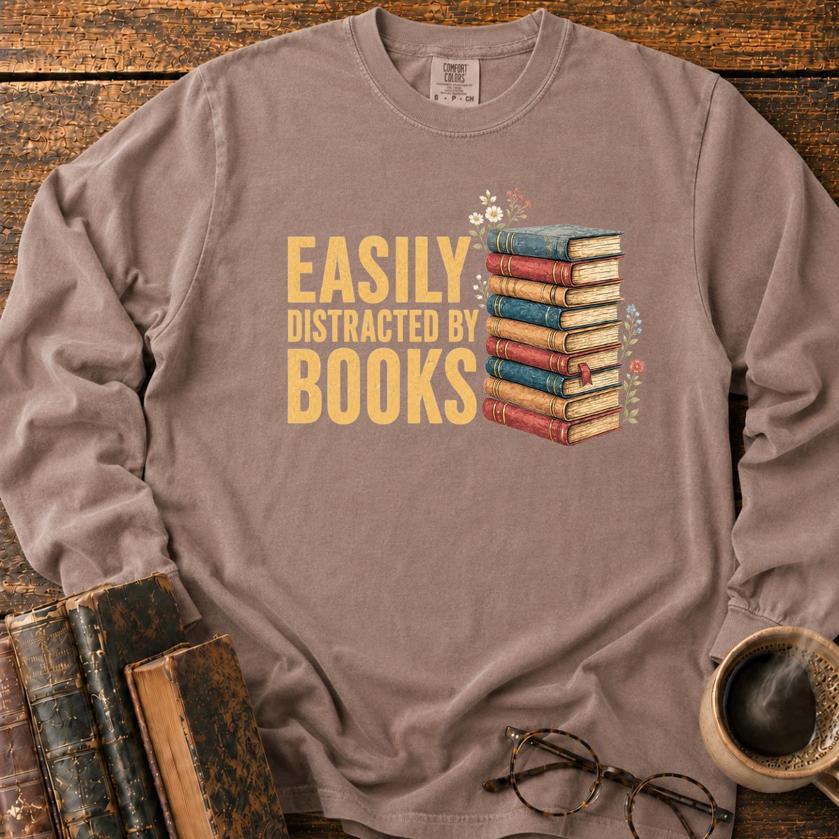 Easily Distracted By Books LS T-Shirt