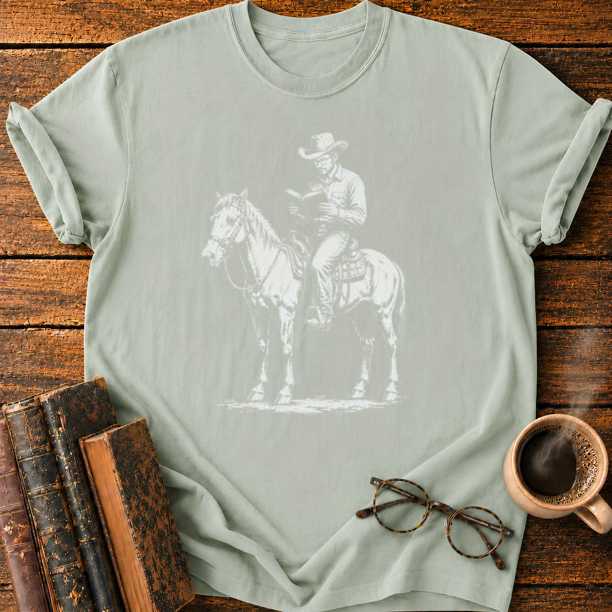 Cowboy Reading A Book T-Shirt