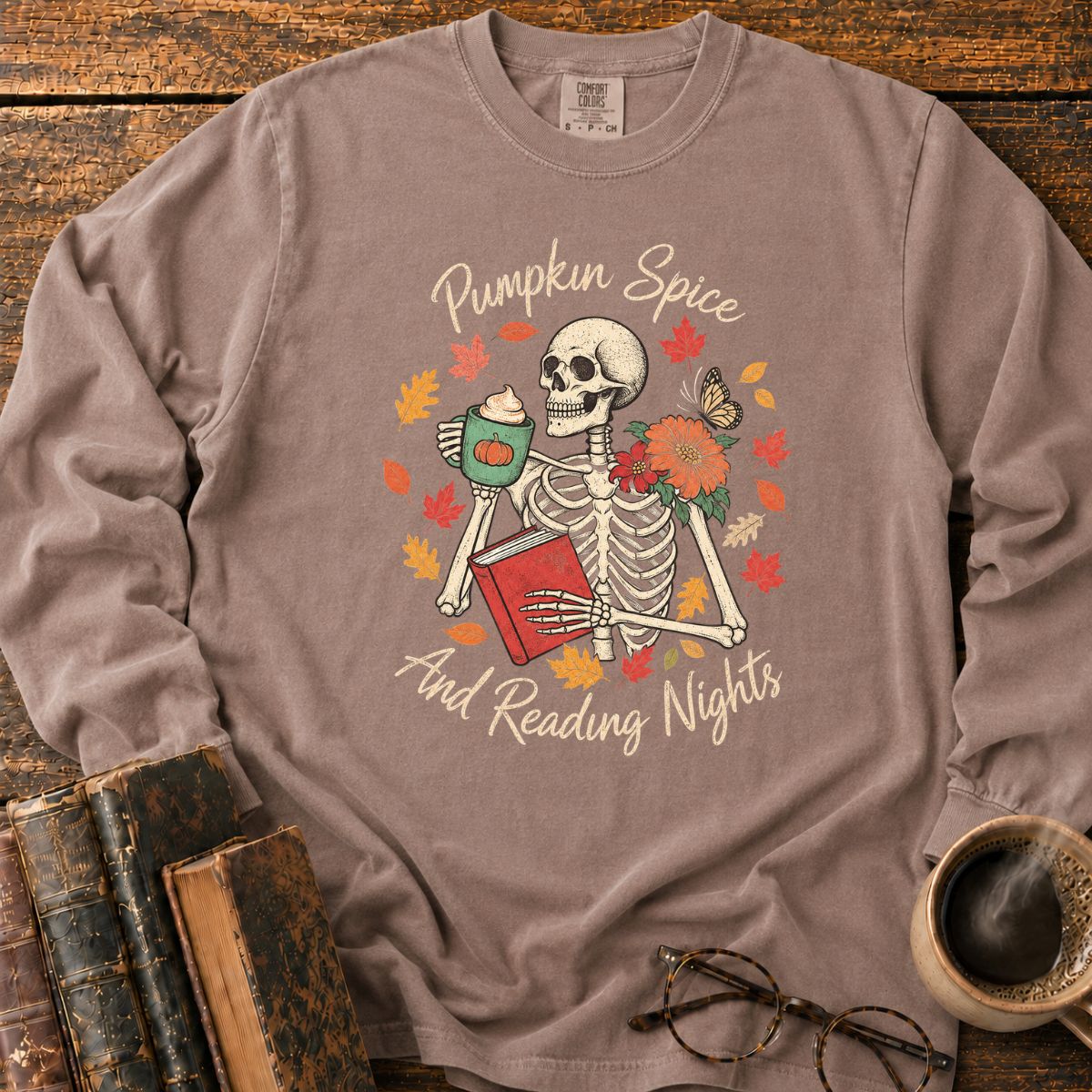 Pumpkin Spice And Reading Nights LS T-Shirt