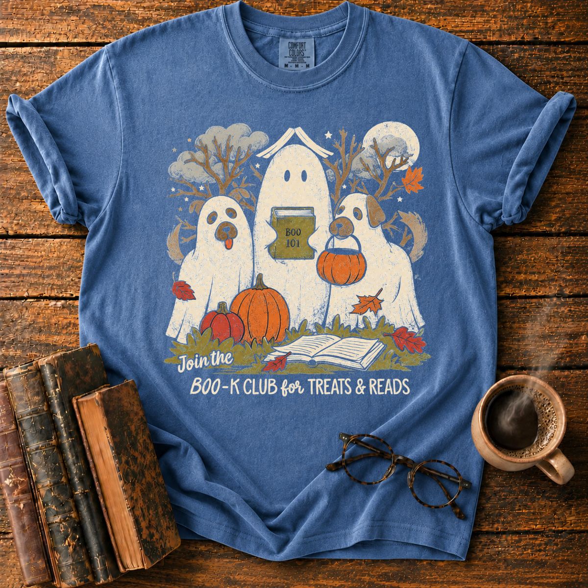 Boo-k Club Ghost Dogs Halloween T-Shirt