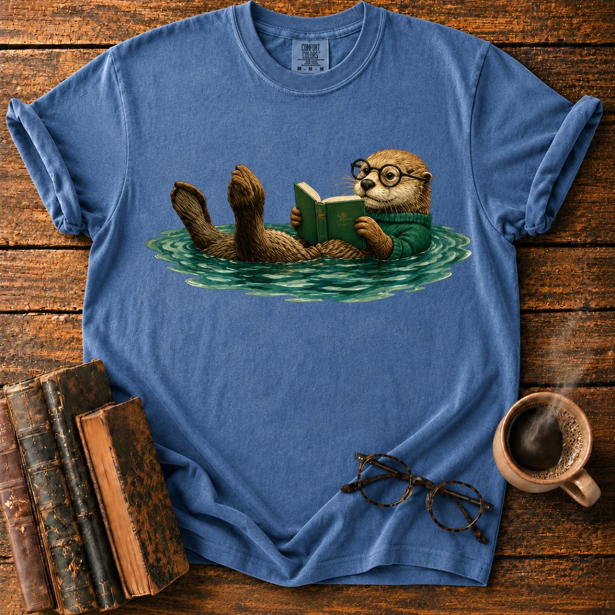 Otter Reading in Water T-Shirt