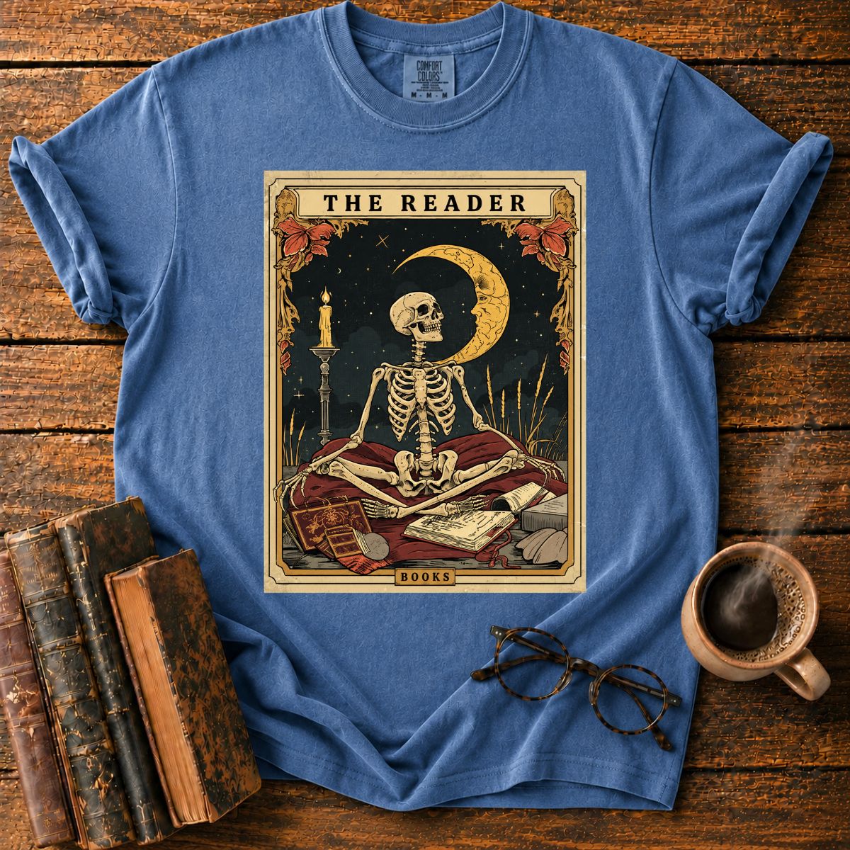 Skeleton Tarot Card Book Lover T-Shirt
