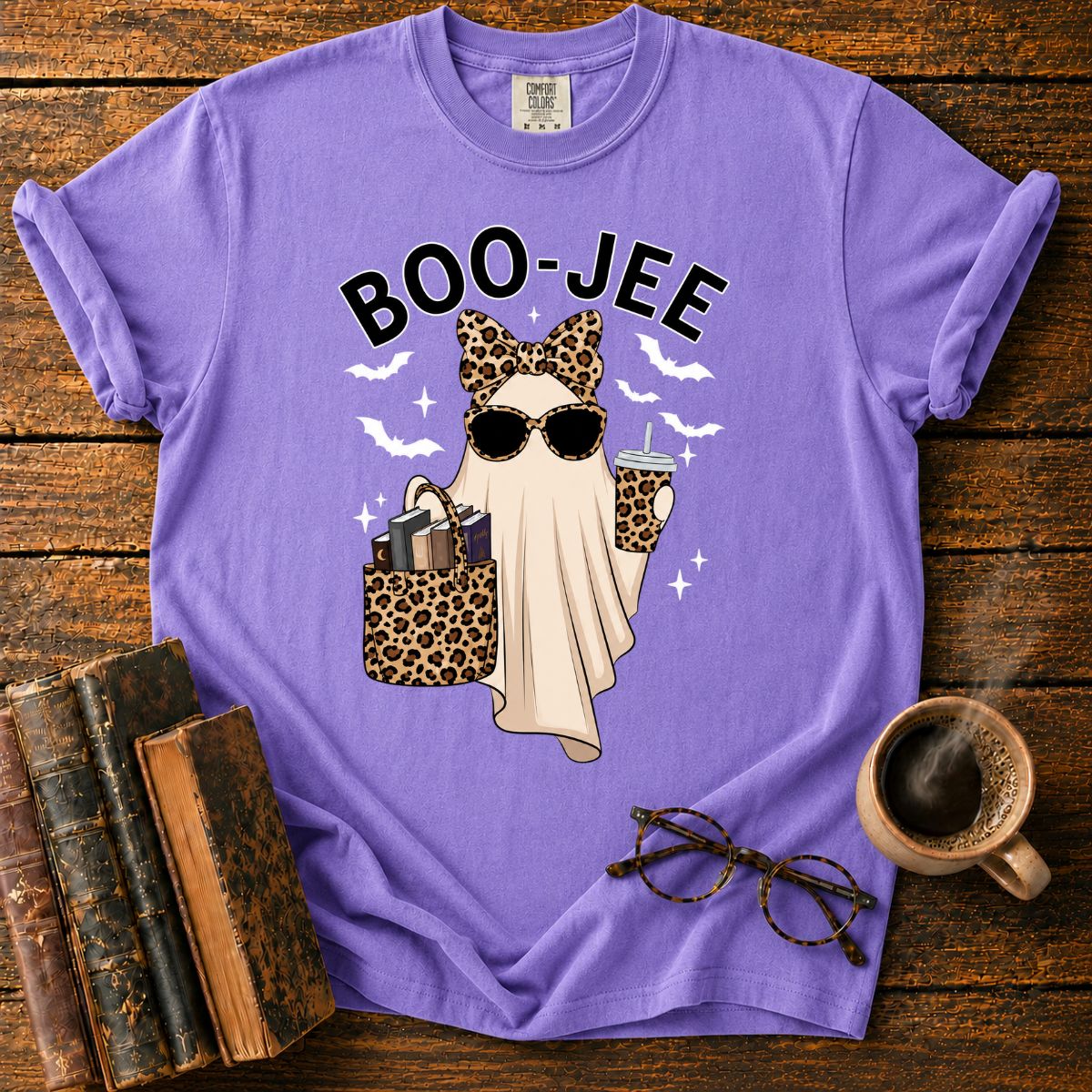 Boo-Jee Leopard Ghost Halloween T-Shirt