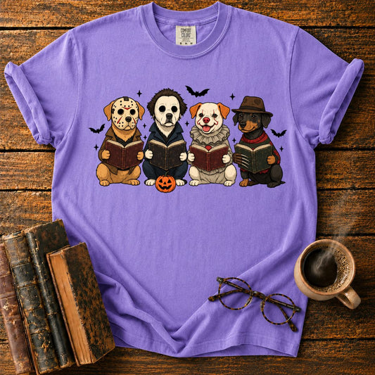 Four Halloween Dogs Reading Together T-Shirt