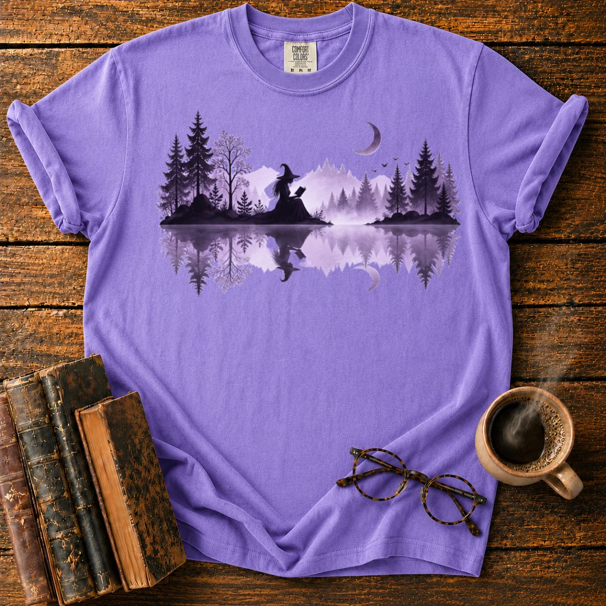 Witch Reading by a Moonlit Lake T-Shirt