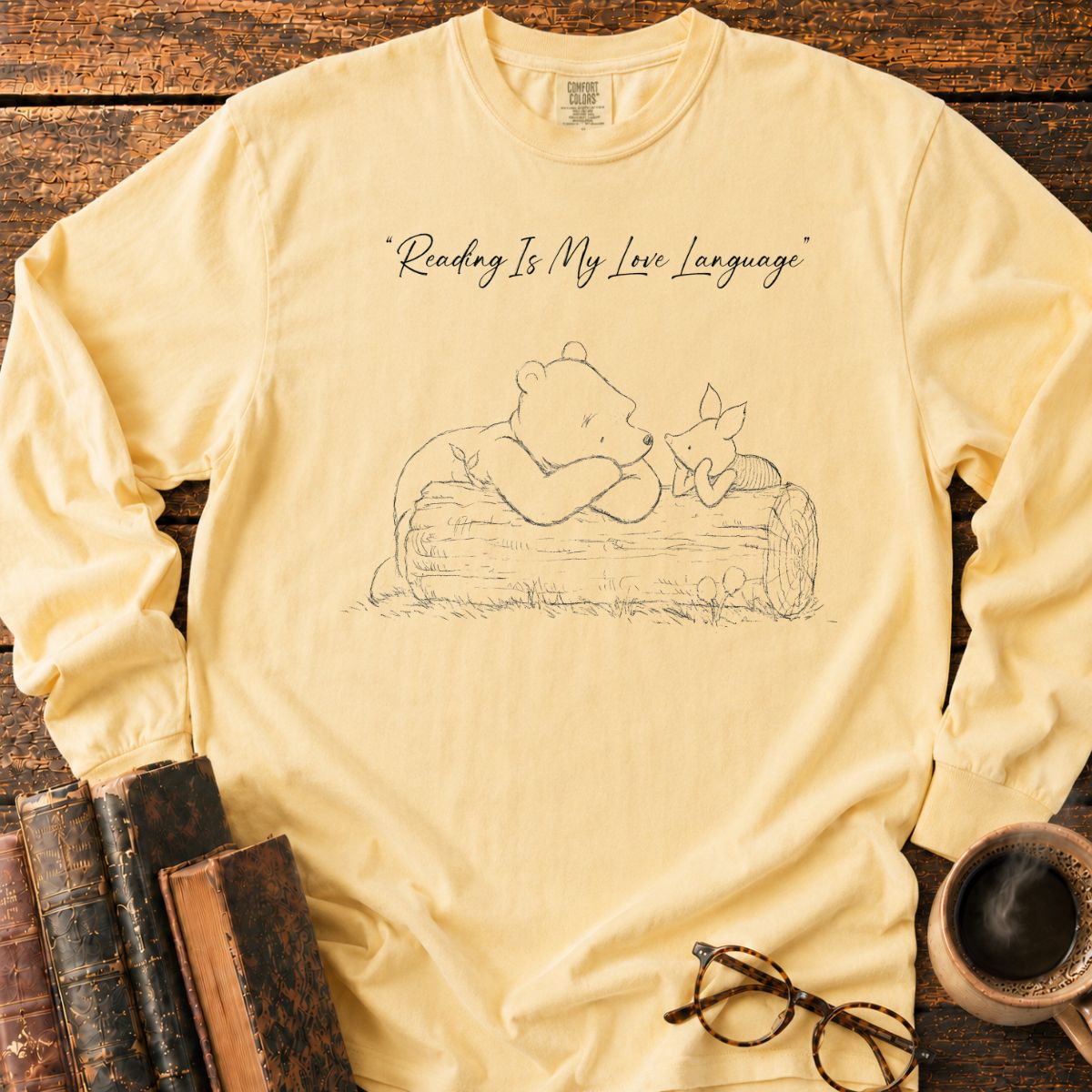 Reading Is My Love Language Sketch LS T-Shirt