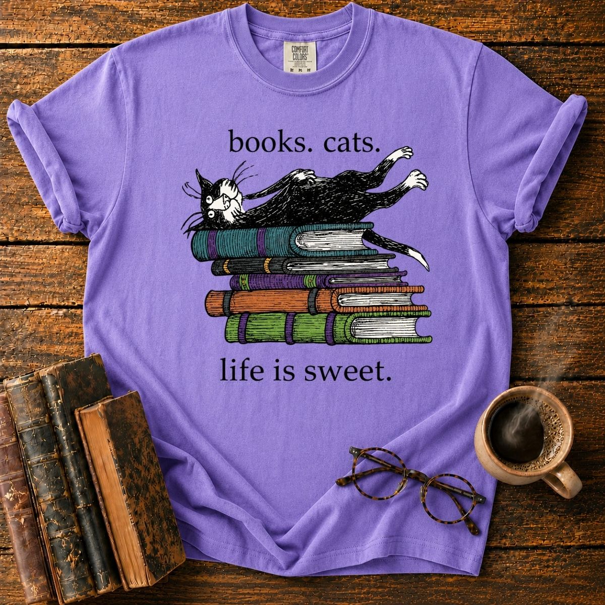 Books, Cats, and Sweet Life T-Shirt