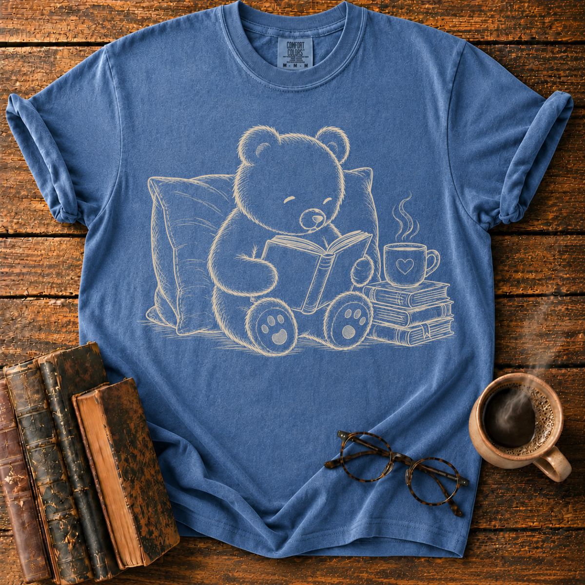 Teddy Bear Reading Book T-Shirt