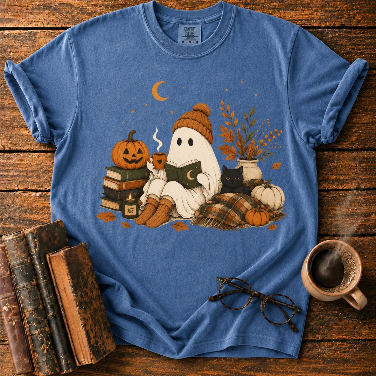 Ghost’s Autumn Reading Book T-Shirt
