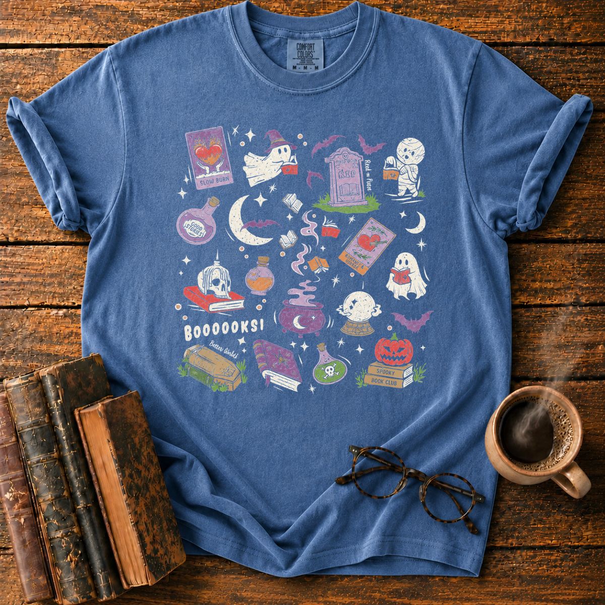 Spooky Bookish Halloween Doodle T-Shirt