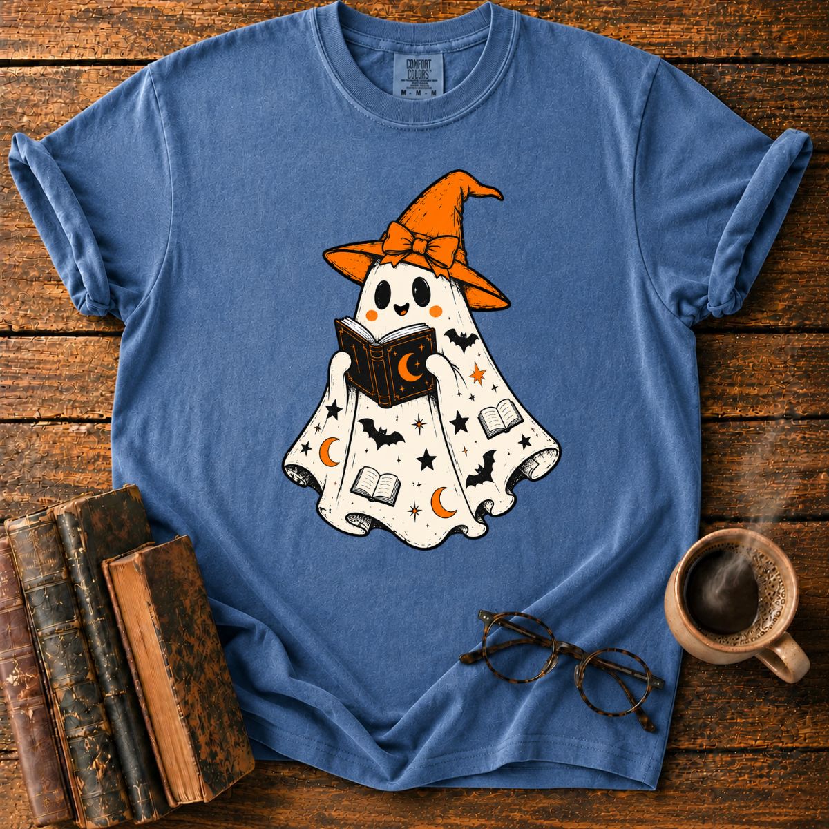 Halloween Ghost Reading Spellbook T-Shirt