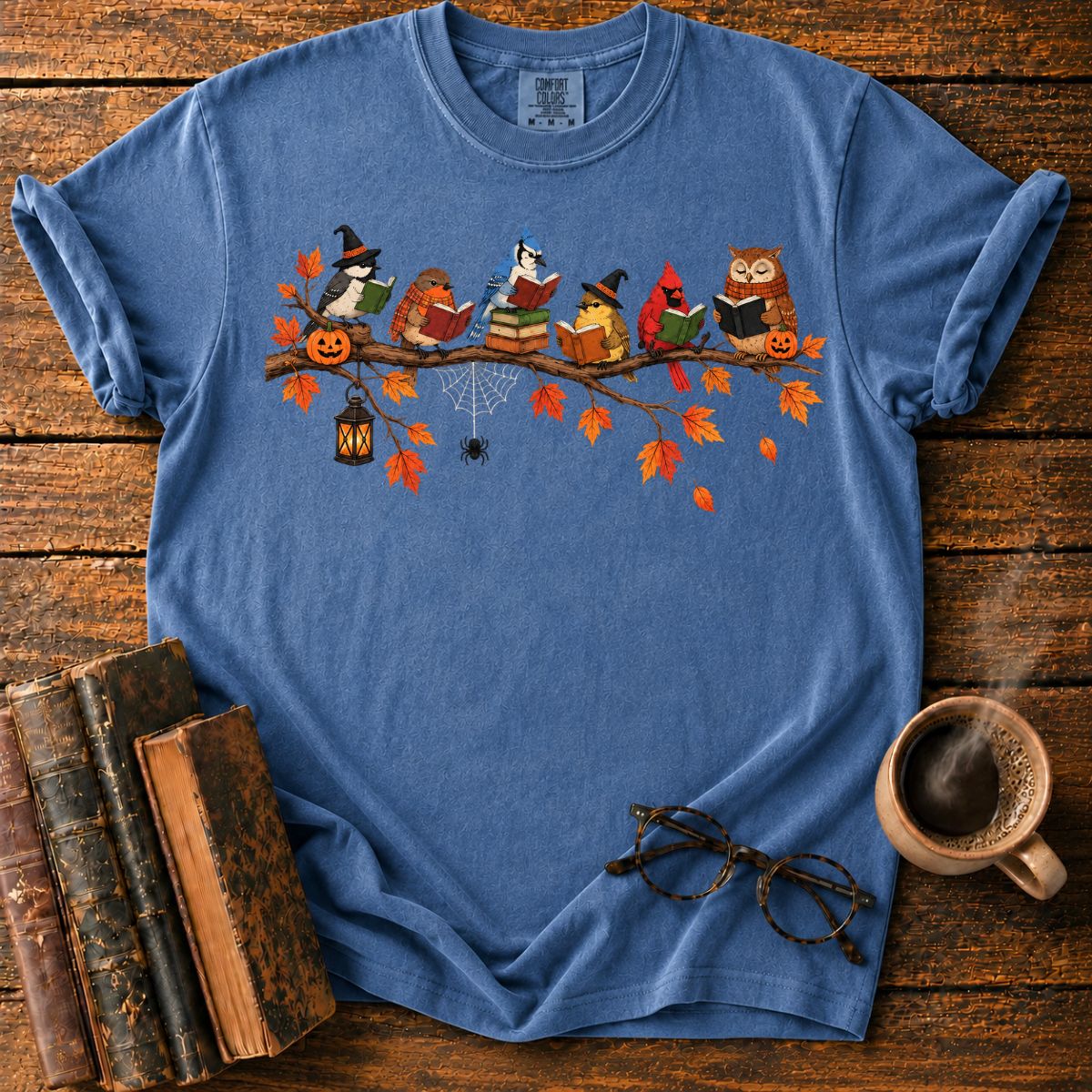 Birds’ Halloween Reading Branch T-Shirt