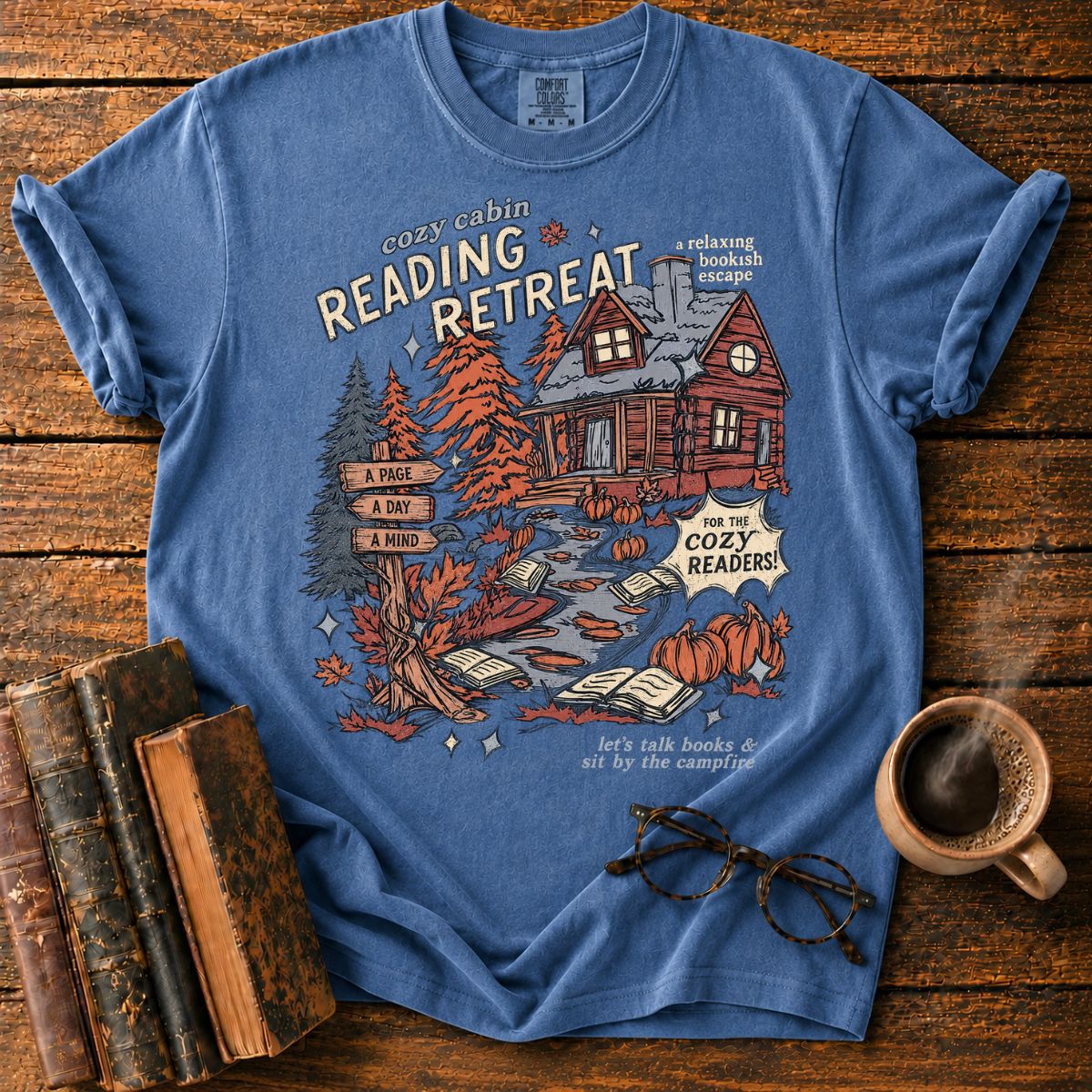 Cozy Cabin Reading Retreat T-Shirt