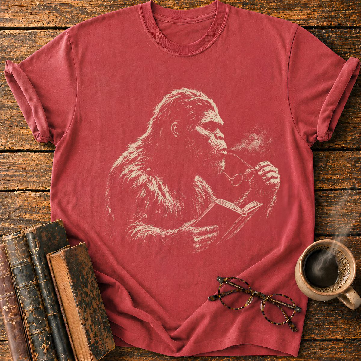 Bigfoot with A Book T-Shirt