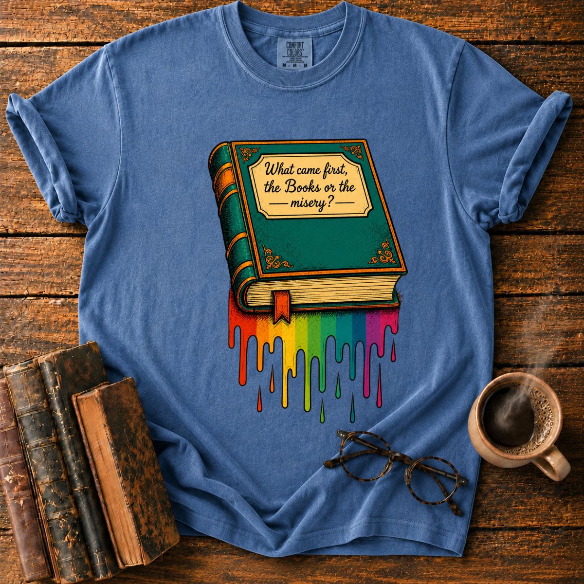 Vintage Book with Rainbow Drips T-Shirt