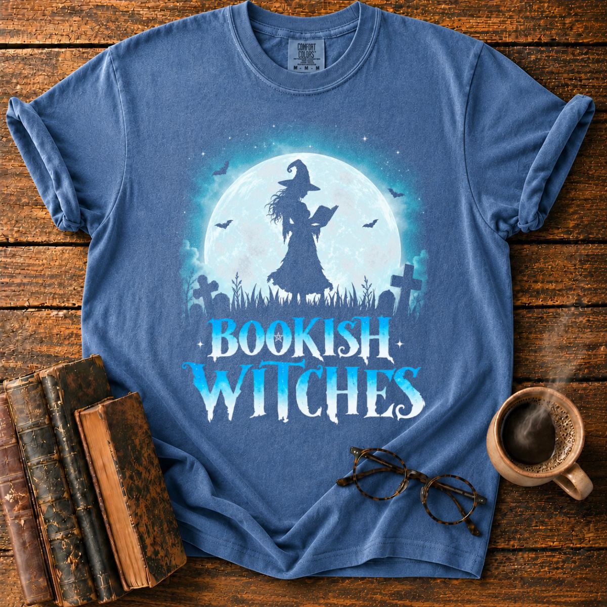 Moonlit Witch Reading in the Graveyard T-Shirt
