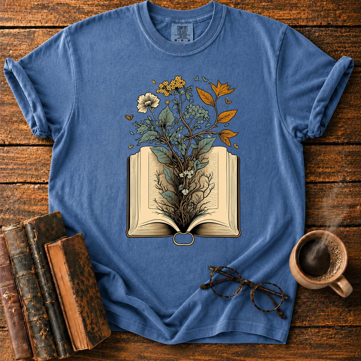 Vintage Botanical Book T-Shirt