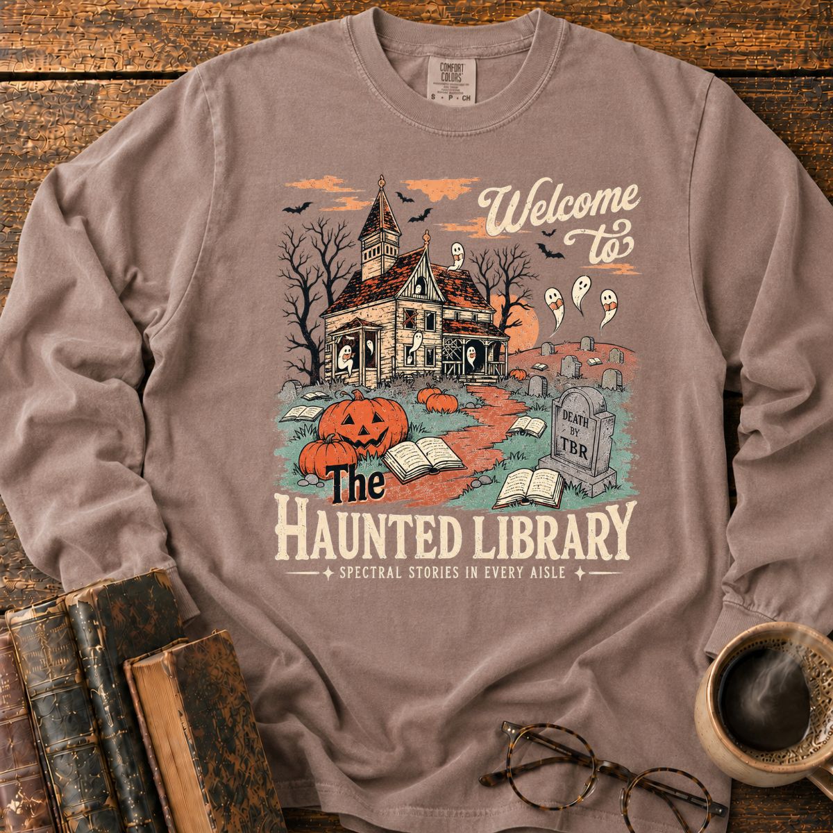 Welcome To The Haunted Library LS T-Shirt