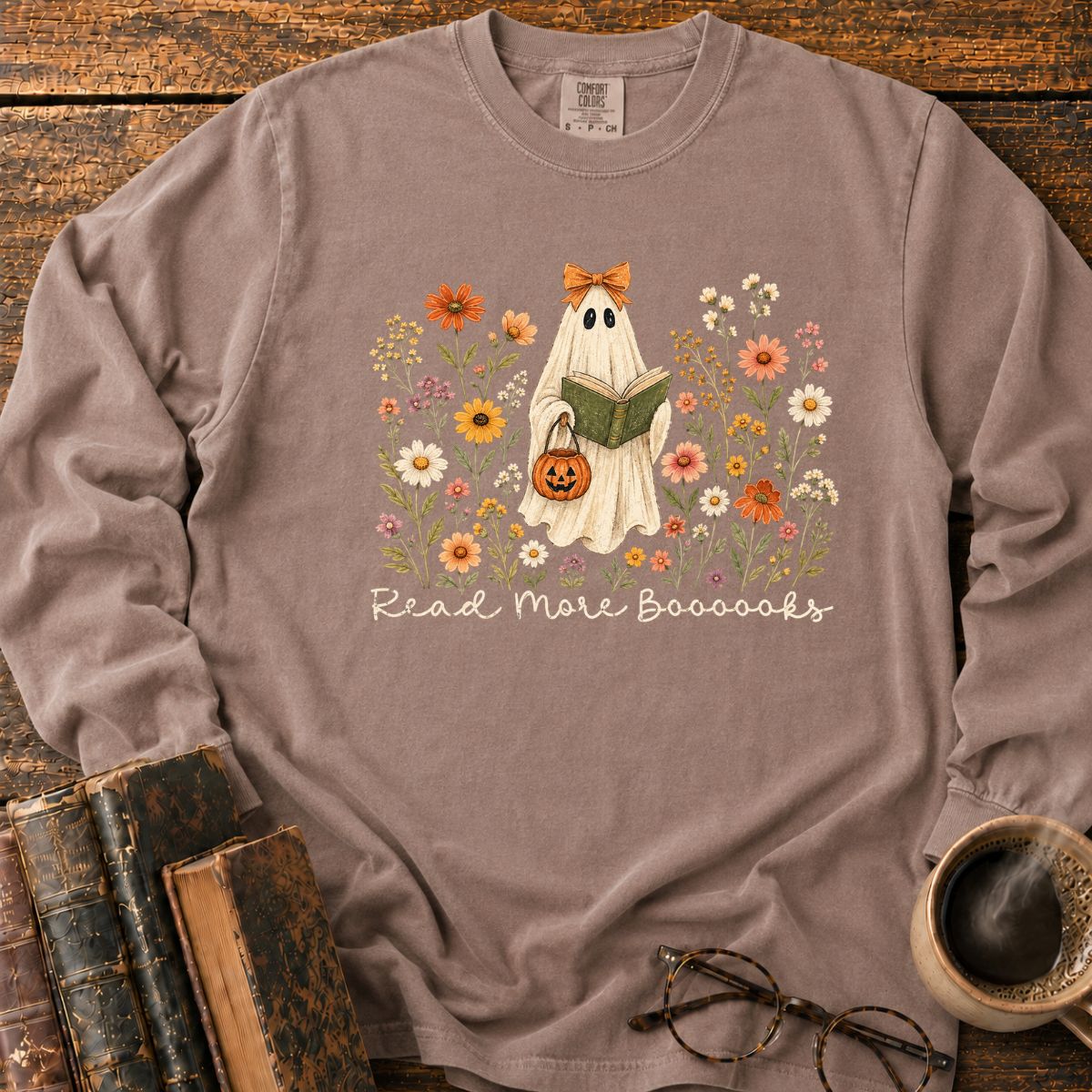 Ghostly Garden Reading Delight LS T-Shirt