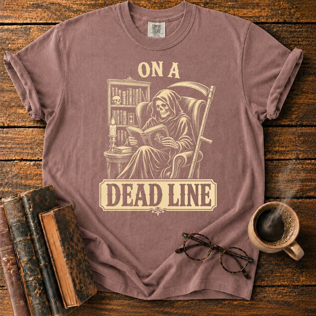 On A Dead Line Grim Reaper T-Shirt